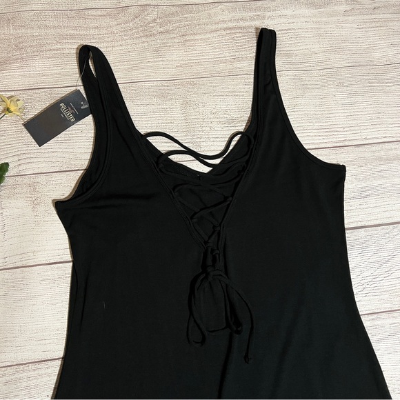 HOLLISTER Soft V-Neck Strappy Tie Back Midi Dress - Picture 6 of 14